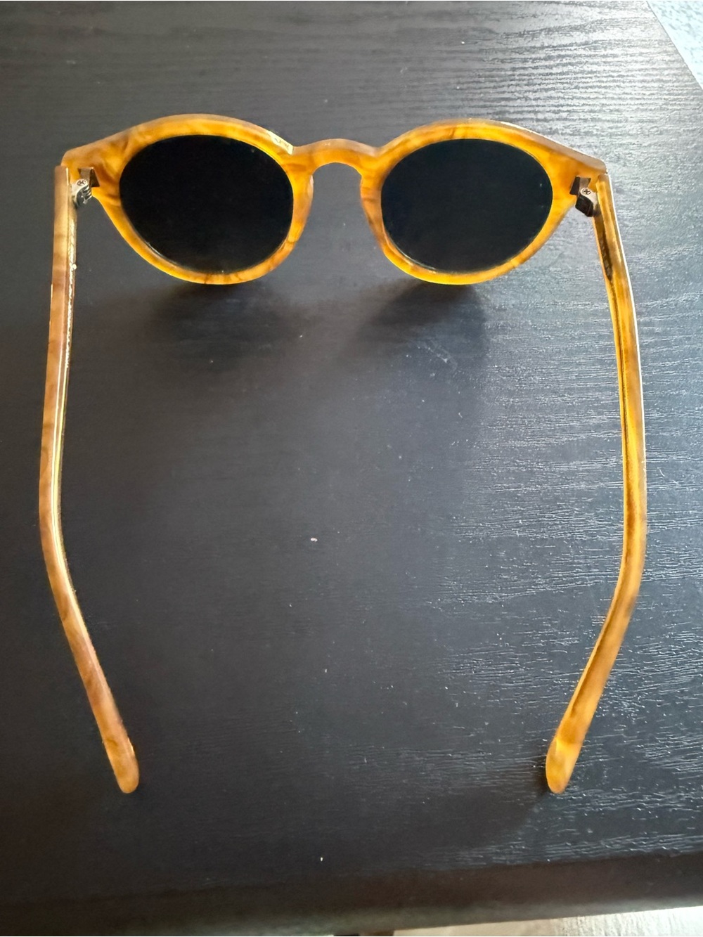 Vallon Tortoiseshell Round Men's Sunglasses - Amber Frame - Picture 2 of 4